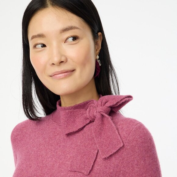J. Crew Bow-neck Berry Sweater-Dress in Extra-Soft Yarn/NWT/XL - Picture 6 of 16